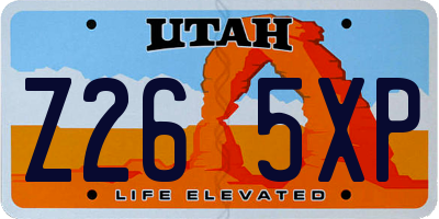 UT license plate Z265XP