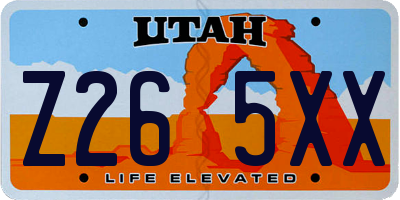 UT license plate Z265XX