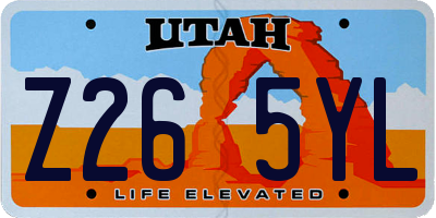 UT license plate Z265YL