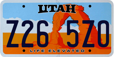 UT license plate Z265ZO