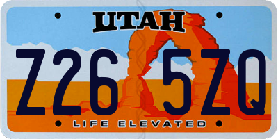 UT license plate Z265ZQ