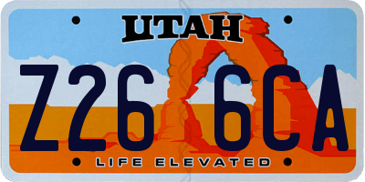 UT license plate Z266CA