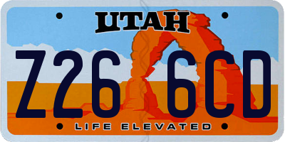 UT license plate Z266CD
