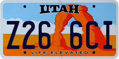 UT license plate Z266CI