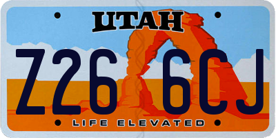 UT license plate Z266CJ