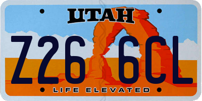 UT license plate Z266CL