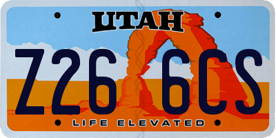 UT license plate Z266CS