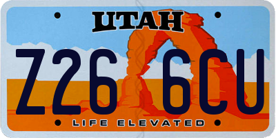 UT license plate Z266CU