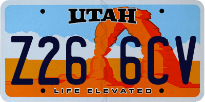 UT license plate Z266CV