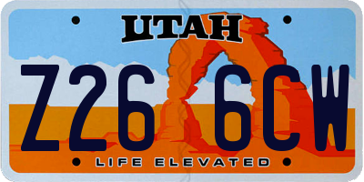 UT license plate Z266CW