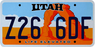 UT license plate Z266DF