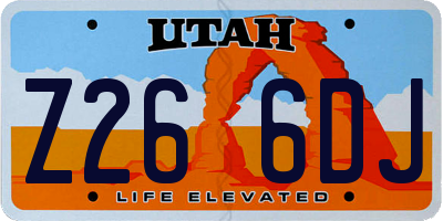 UT license plate Z266DJ