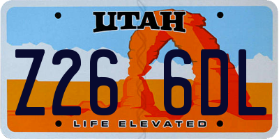 UT license plate Z266DL