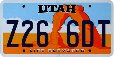 UT license plate Z266DT