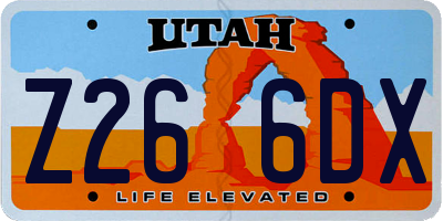 UT license plate Z266DX