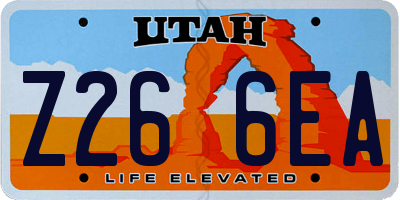 UT license plate Z266EA