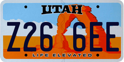 UT license plate Z266EE