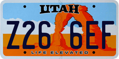 UT license plate Z266EF
