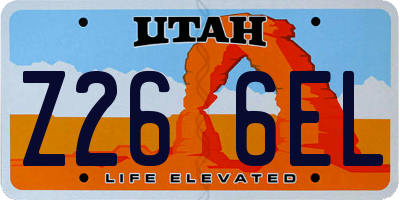 UT license plate Z266EL