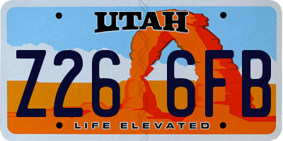 UT license plate Z266FB