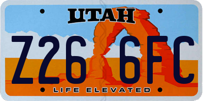 UT license plate Z266FC