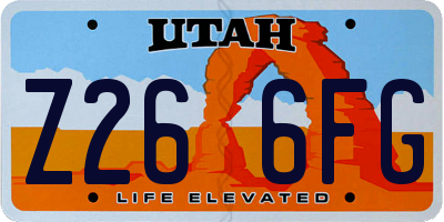 UT license plate Z266FG