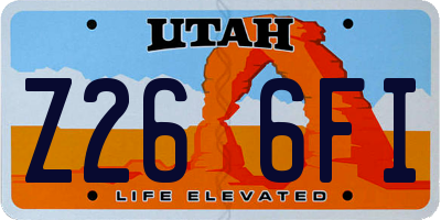 UT license plate Z266FI