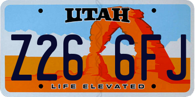 UT license plate Z266FJ