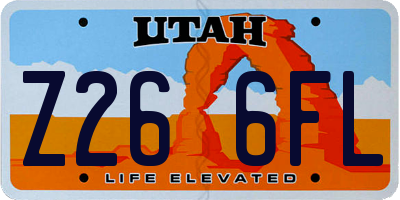 UT license plate Z266FL