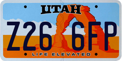 UT license plate Z266FP