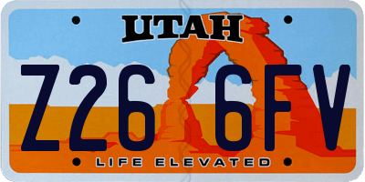 UT license plate Z266FV