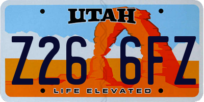 UT license plate Z266FZ