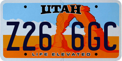 UT license plate Z266GC
