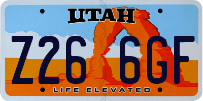 UT license plate Z266GF