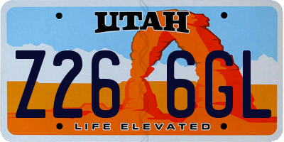 UT license plate Z266GL