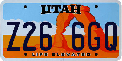 UT license plate Z266GQ