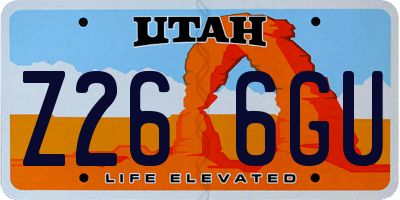 UT license plate Z266GU