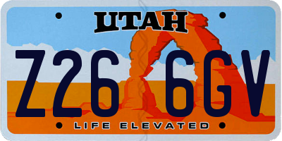 UT license plate Z266GV