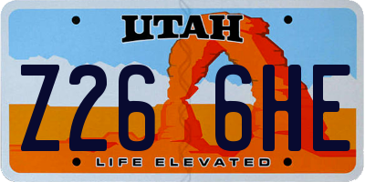 UT license plate Z266HE