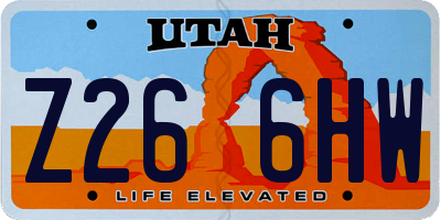 UT license plate Z266HW