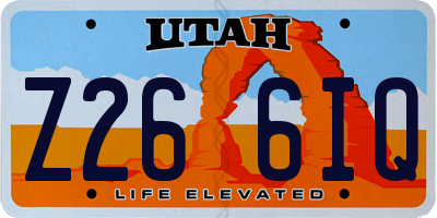 UT license plate Z266IQ