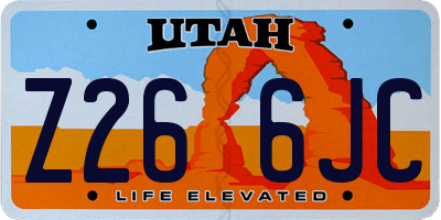UT license plate Z266JC