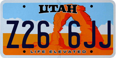 UT license plate Z266JJ
