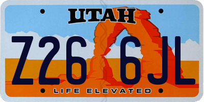 UT license plate Z266JL