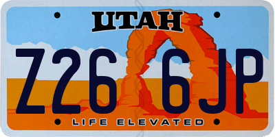 UT license plate Z266JP