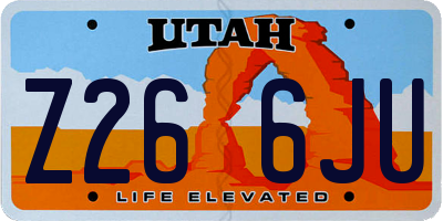 UT license plate Z266JU