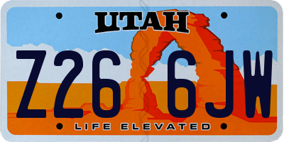 UT license plate Z266JW