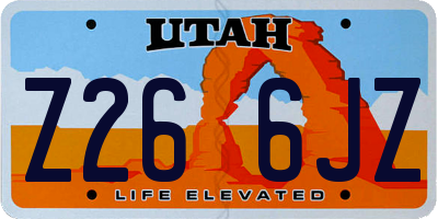 UT license plate Z266JZ