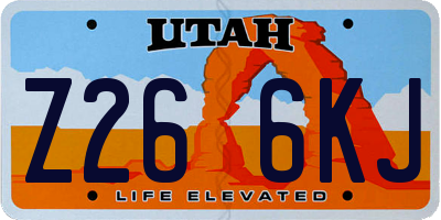 UT license plate Z266KJ