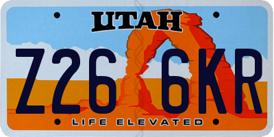 UT license plate Z266KR